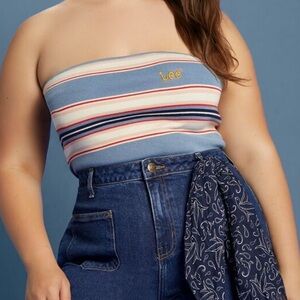 Lee plus size striped stripe sweater knit tube top NWT sleeveless nwt forever 21